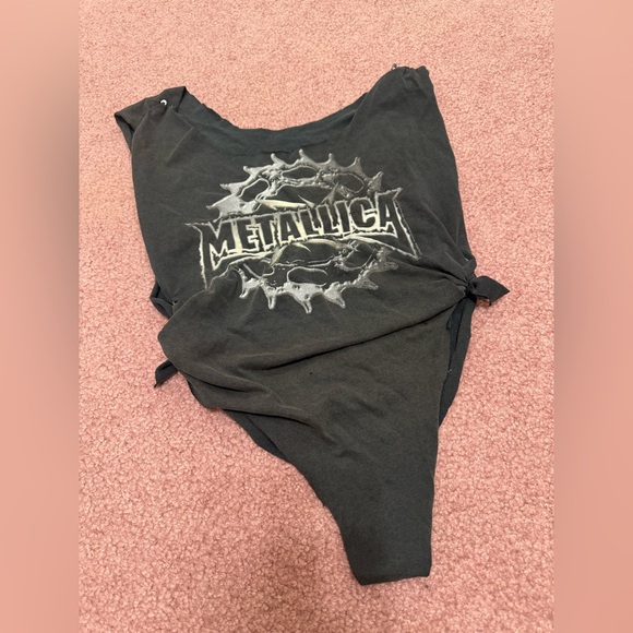 Small vintage Metallica t shirt bodysuit top band retro y2k outfit - Picture 1 of 3